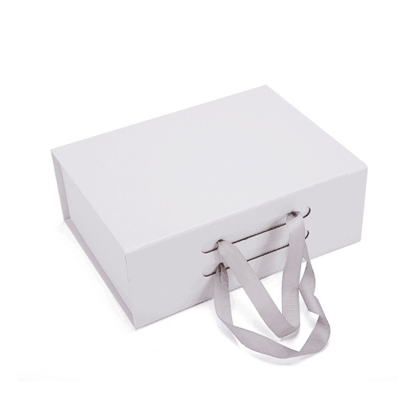 Matte White Magnetic Lid Gift Boxes with Ribbon